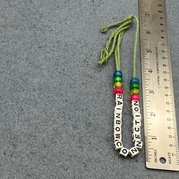 RAINBOW CONNECTION Beaded Necklace As Is Cube Black White Blue Green Yellow Pink - Picture 6 of 6